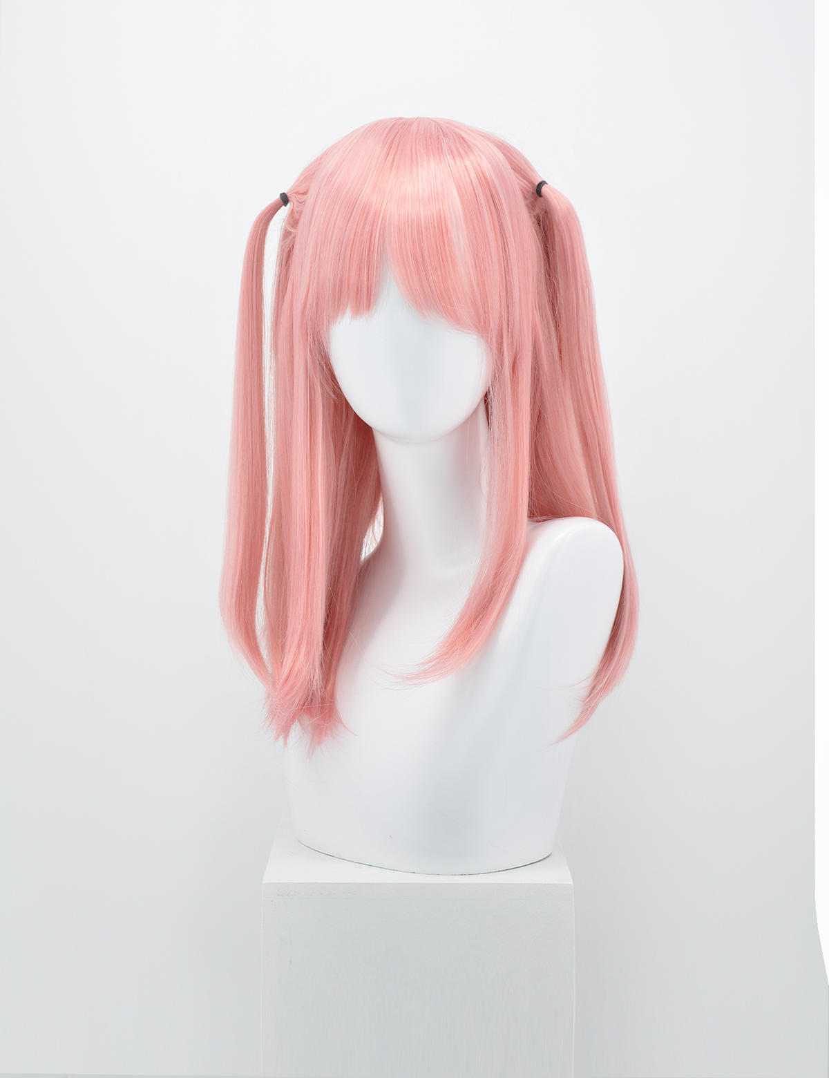Perruque Longue Rose Frisée Synthétique Pour Femme - Avec Frange Et Bonnet Gratuit - Taille Moyenne, Neuf Sans étiquette
