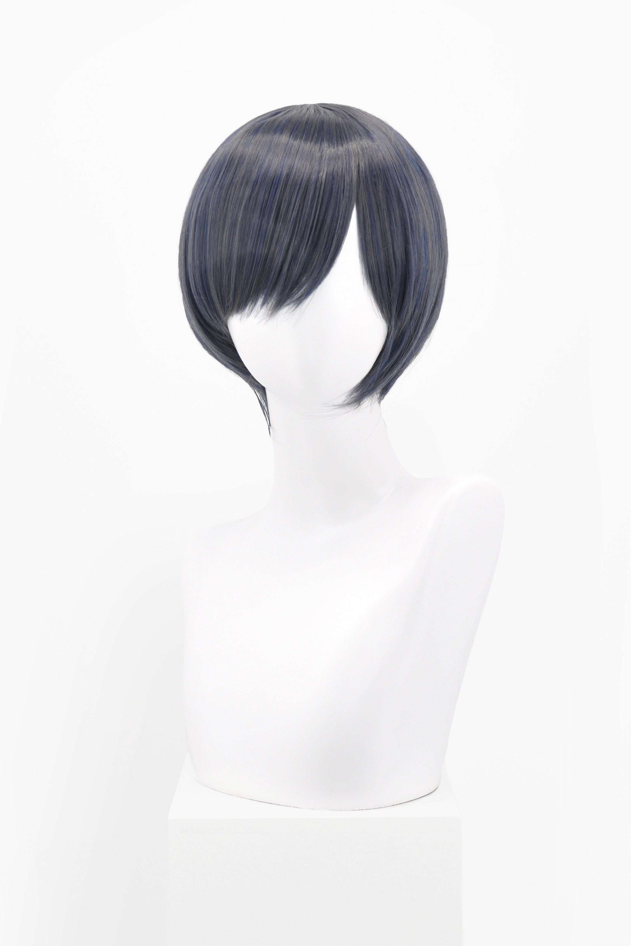 SHORT PURPLE WIG WITH GREY SHADES