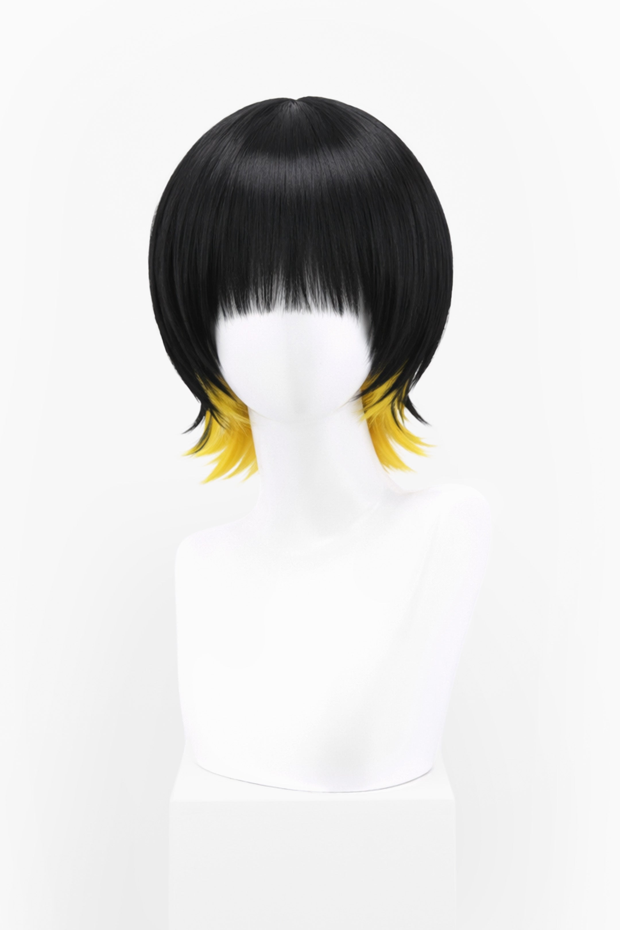 SHORT BLACK/YELLOW WIG
