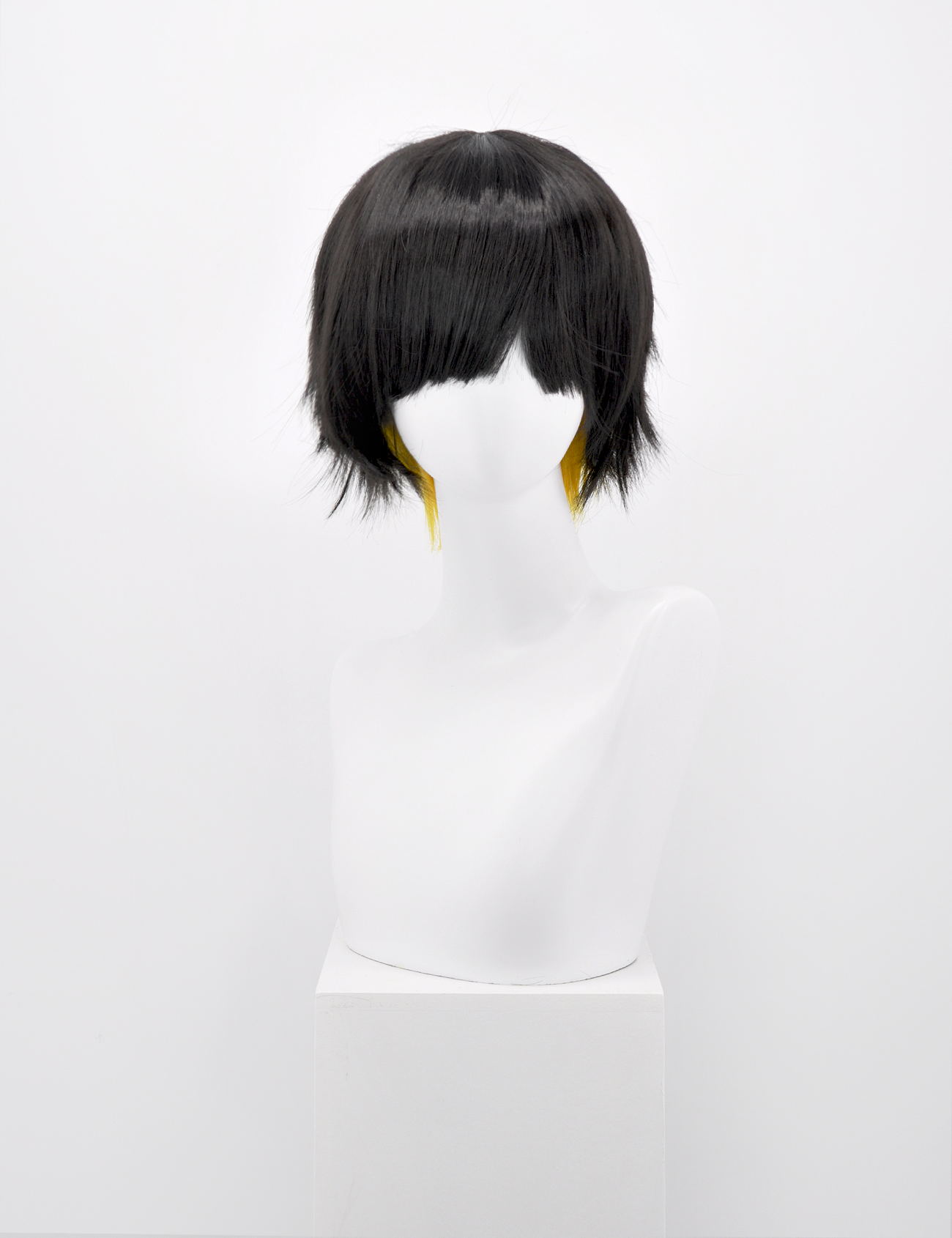 SHORT BLACK/YELLOW WIG