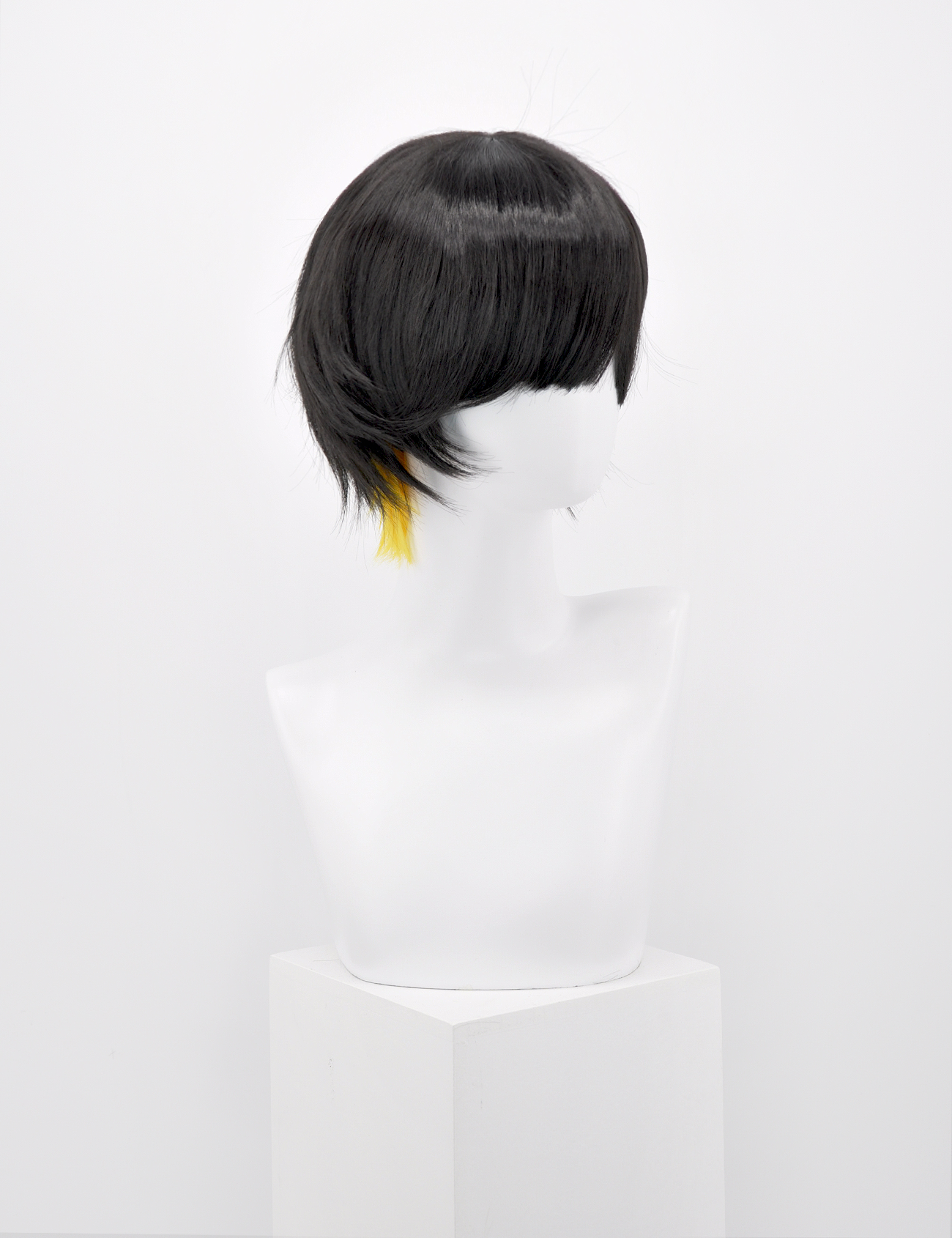 SHORT BLACK/YELLOW WIG