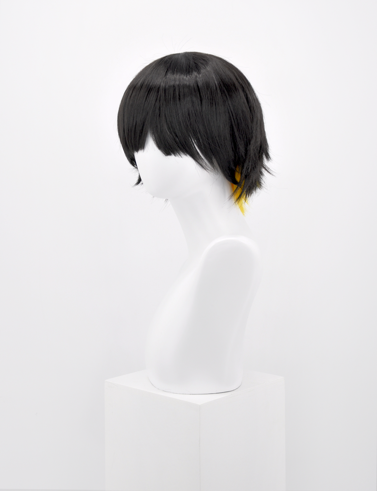 SHORT BLACK/YELLOW WIG