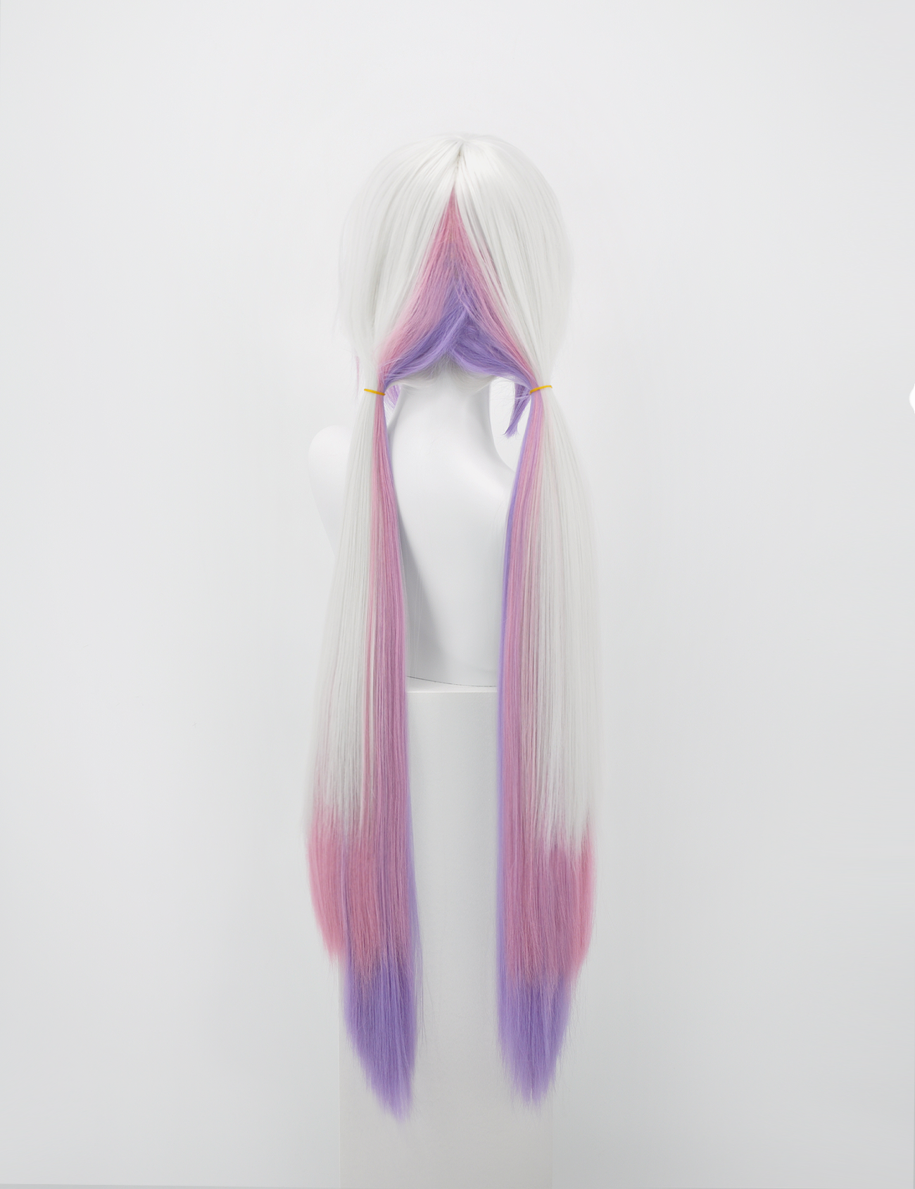 SILVER WIG WITH PINK TIPS