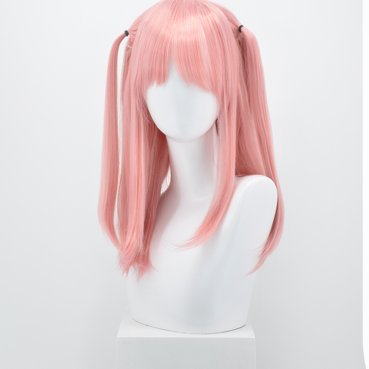 Element – Perruque Synthétique Longue Rose Avec Ange Pour Femmes, Faux Cheveux Lisses Et Soyeux, Coupe émoussée, Fête Cosplay, Lolita Pour Filles / Cheveux Synthétiques