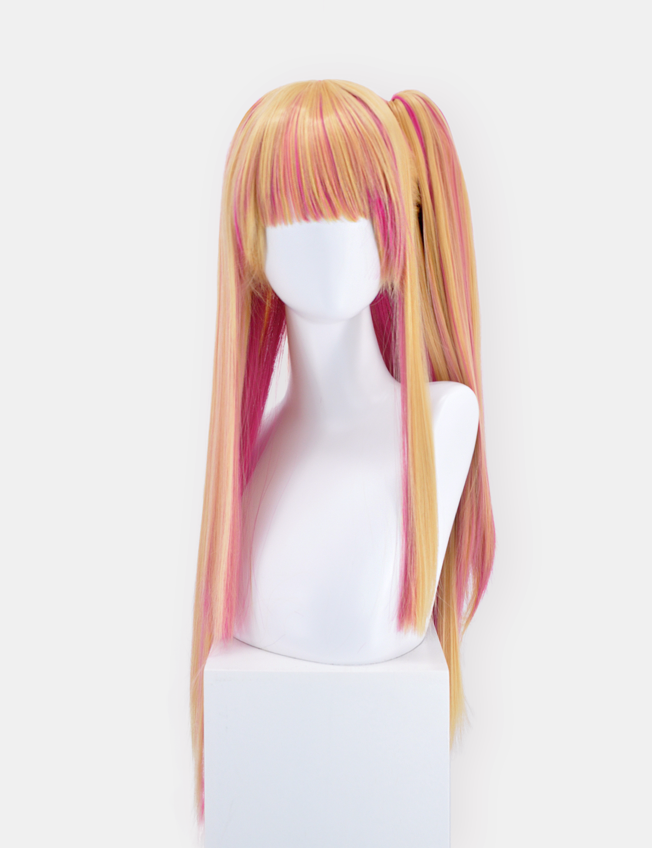 BLOND/PINK WIG WITH CLIP