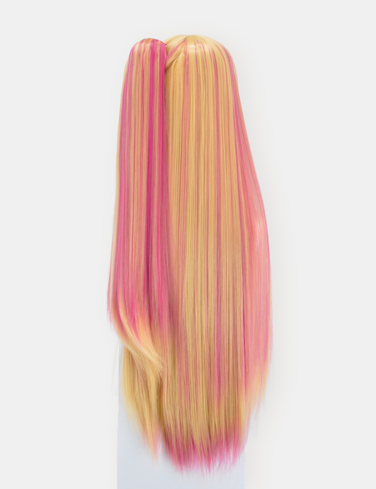 BLOND/PINK WIG WITH CLIP