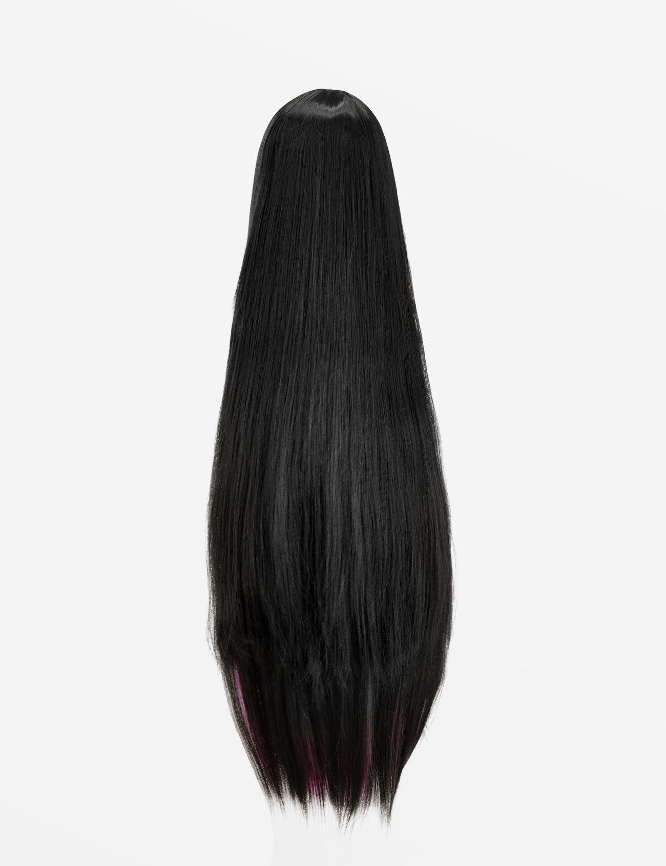 BLACK/PINK WIG WITH STRAIGHT FRINGE