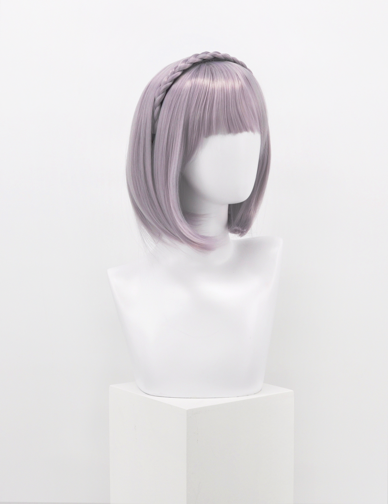 LIGHT PURPLE WIG WITH BRAIDED HEADBAND