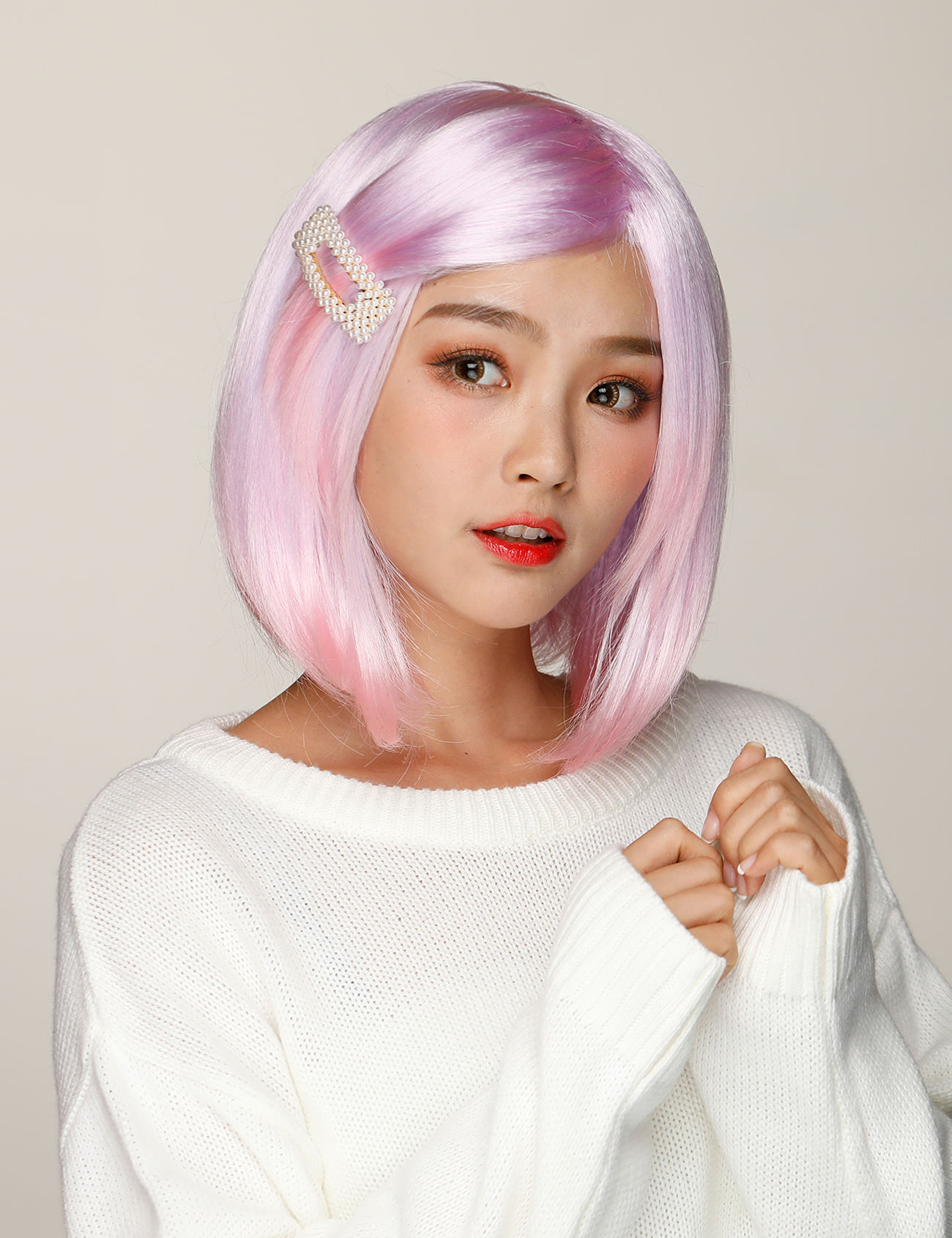 BOB WIG - LINEN GREY/CANDY