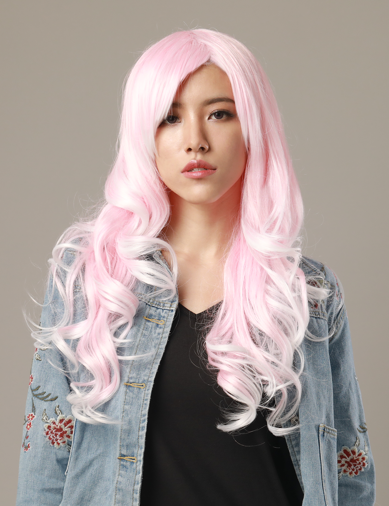 WAVY WIG - PEACH/WHITE