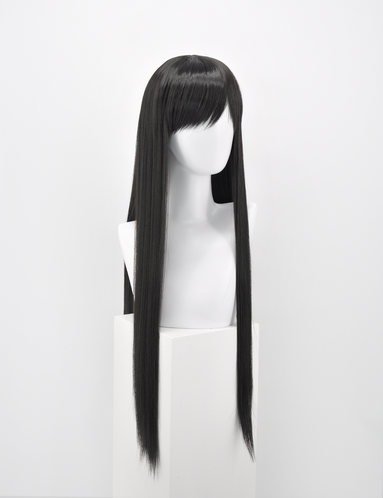 LONG DARK BROWN WIG WITH FRINGE