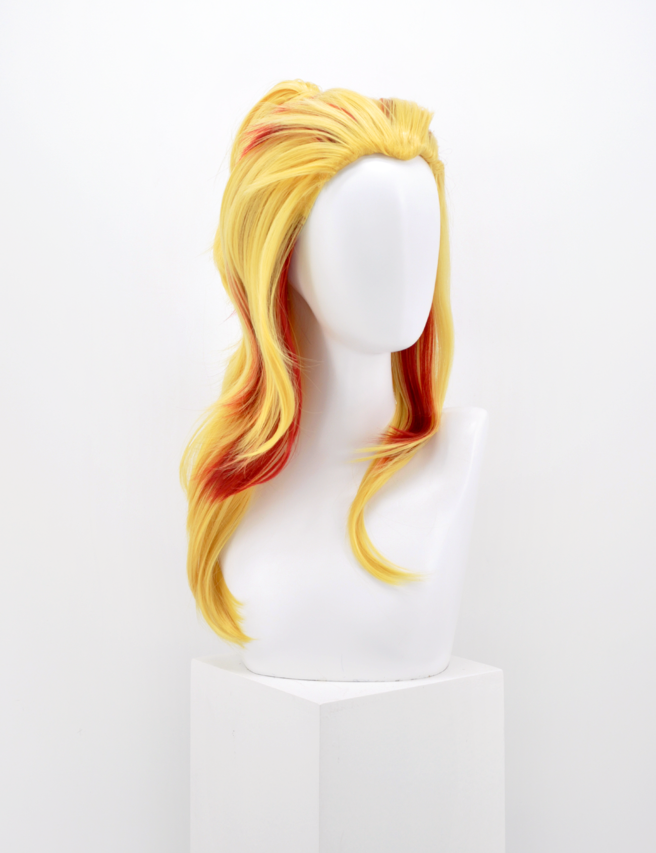 SPIKY BLOND WIG WITH RED LOCKS