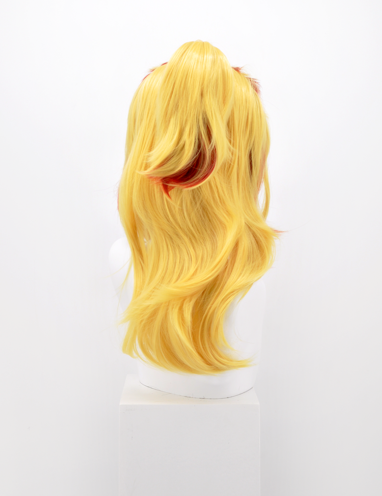 SPIKY BLOND WIG WITH RED LOCKS