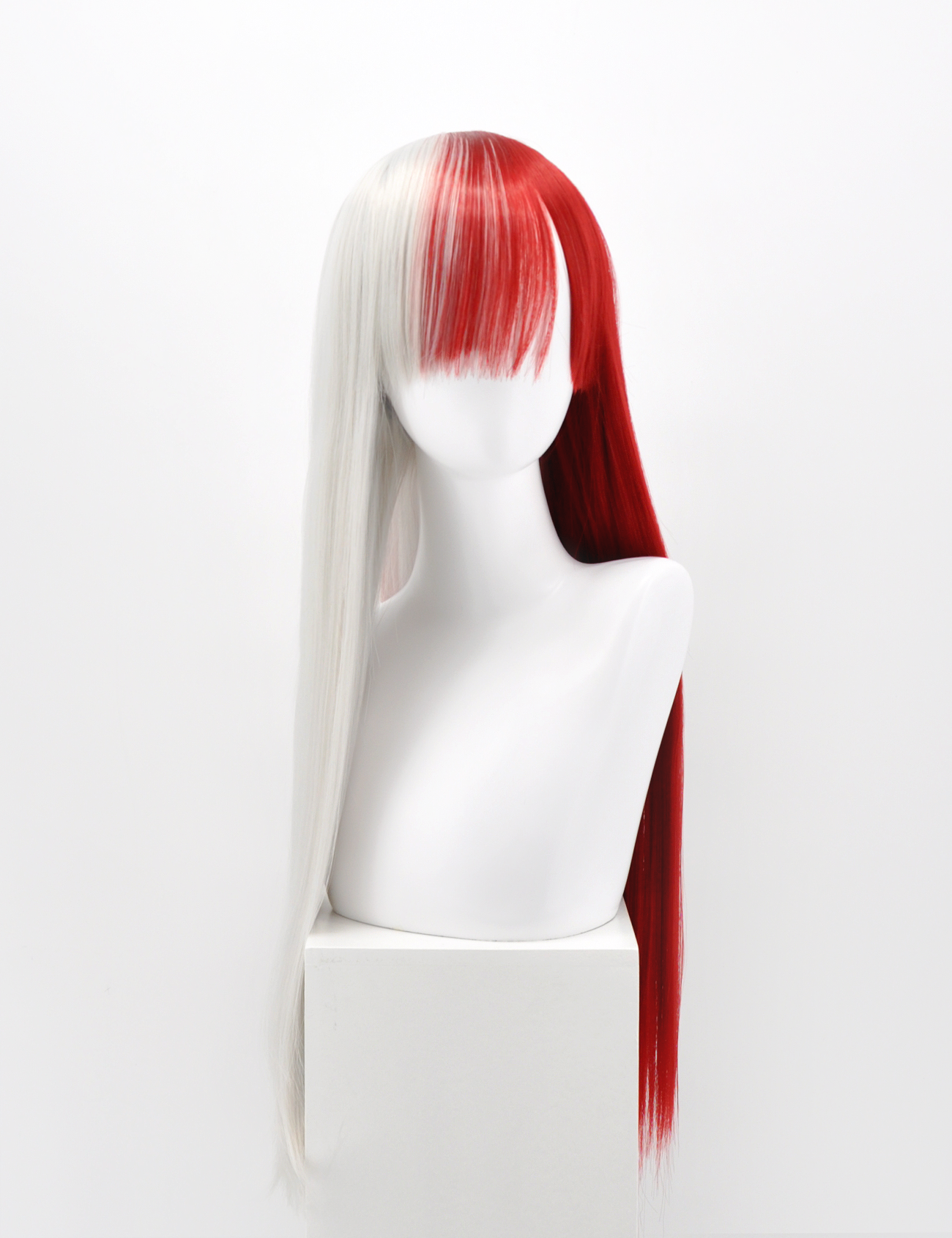 SILVER/RED LONG WIG