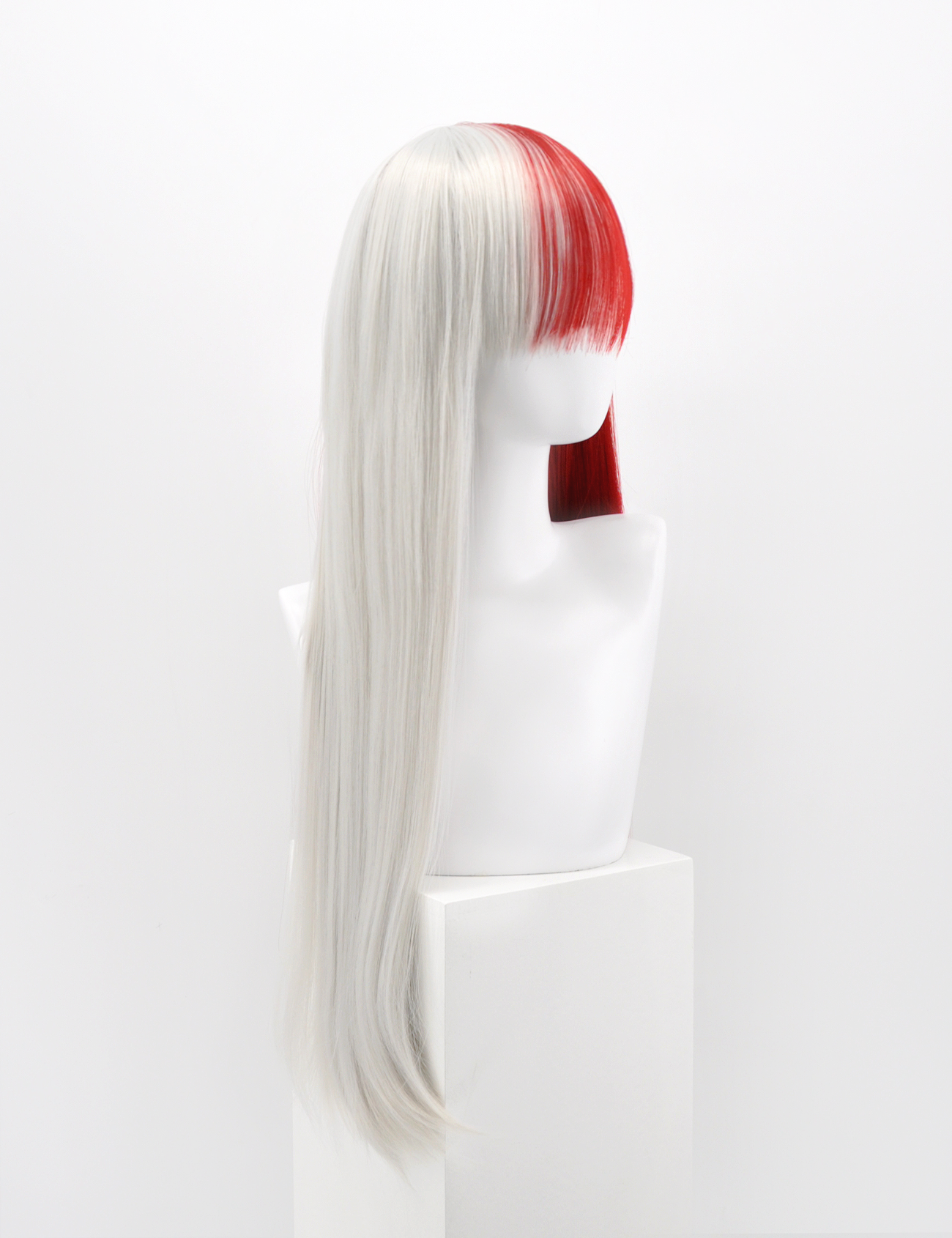 SILVER/RED LONG WIG