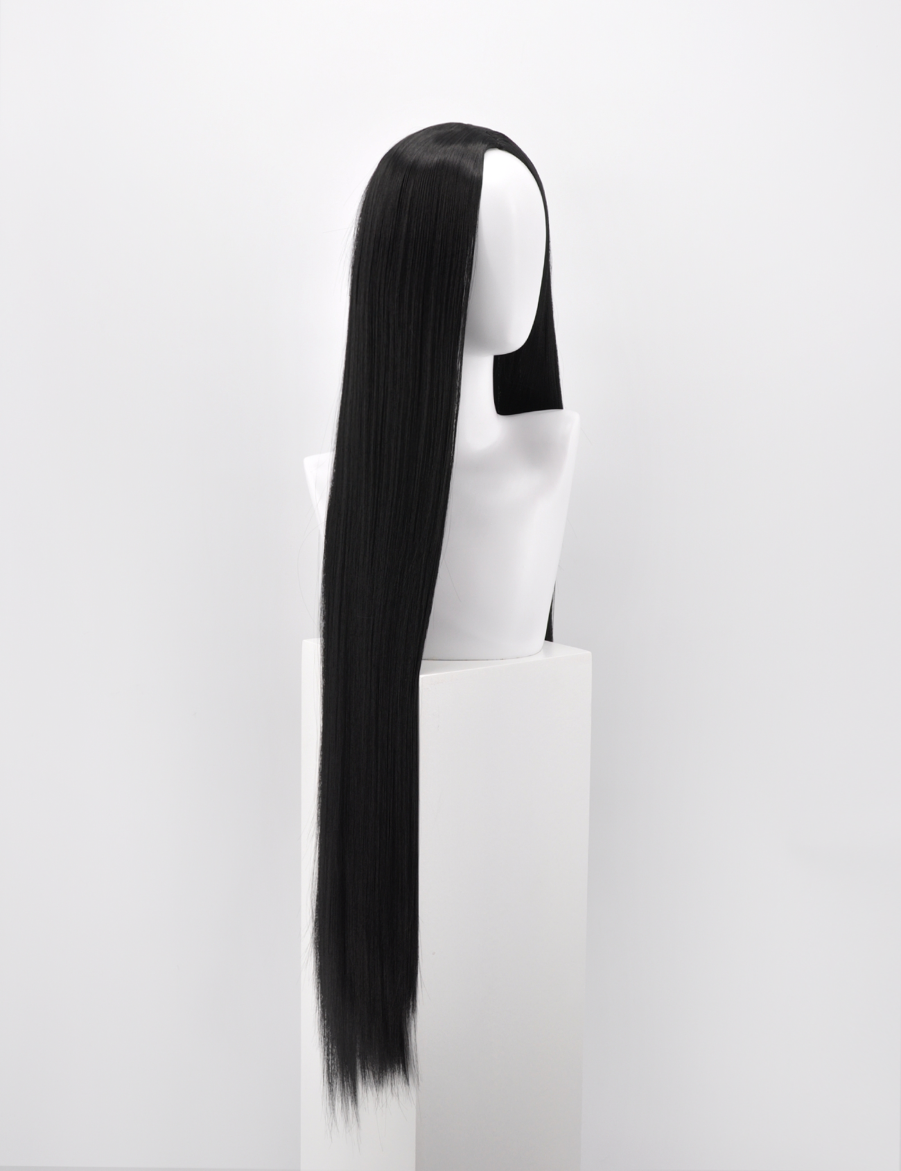 FRINGELESS EXTRA LONG BLACK WIG