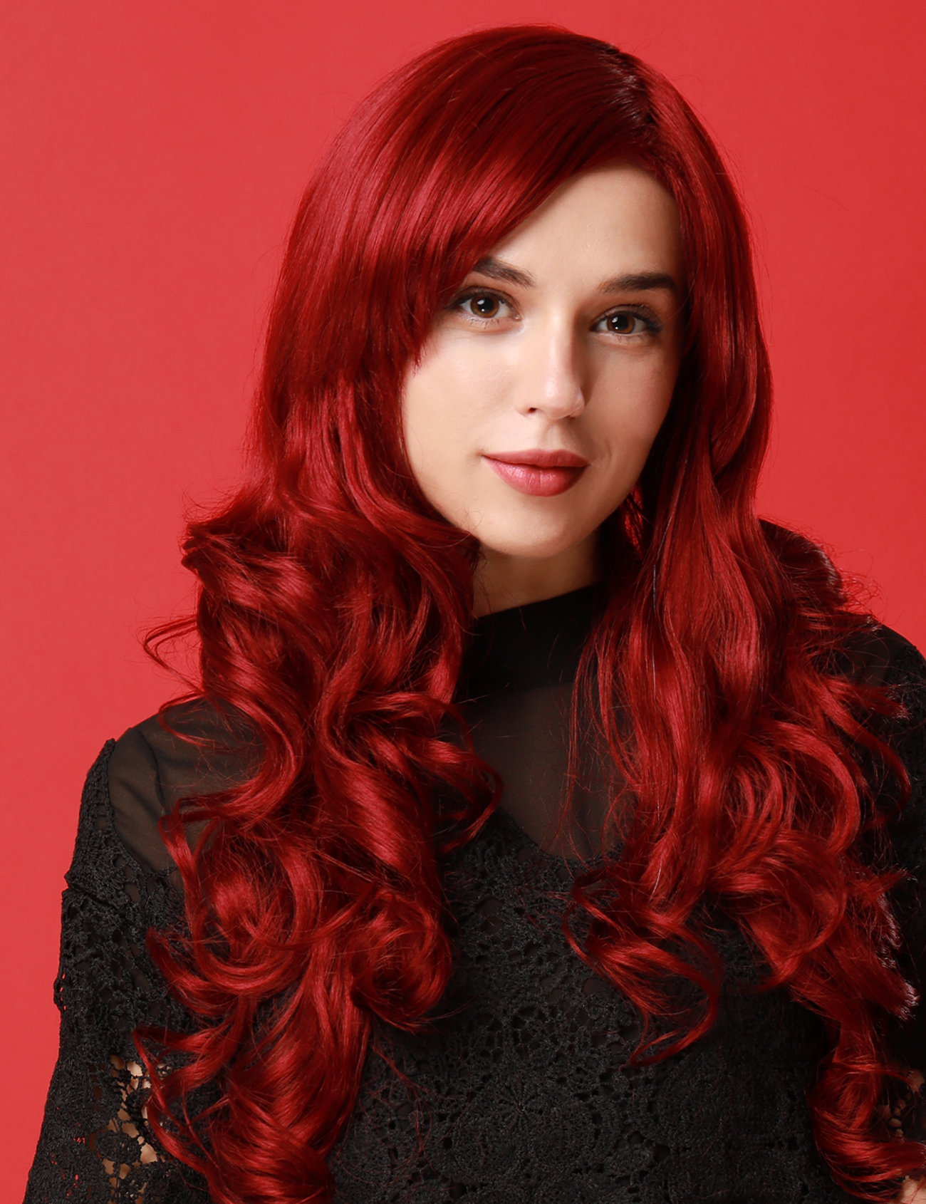 WAVY WIG - BURGUNDY RED