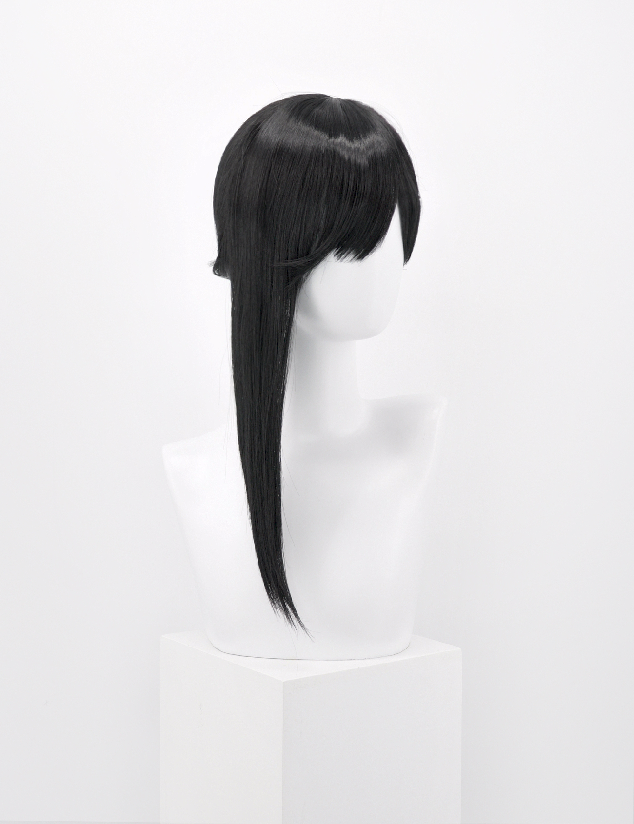 BLACK WIG WITH LOW PONY