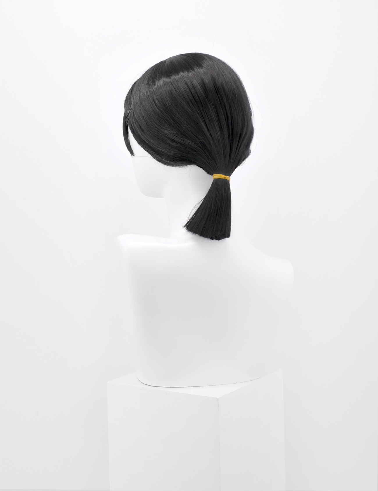 BLACK WIG WITH LOW PONY