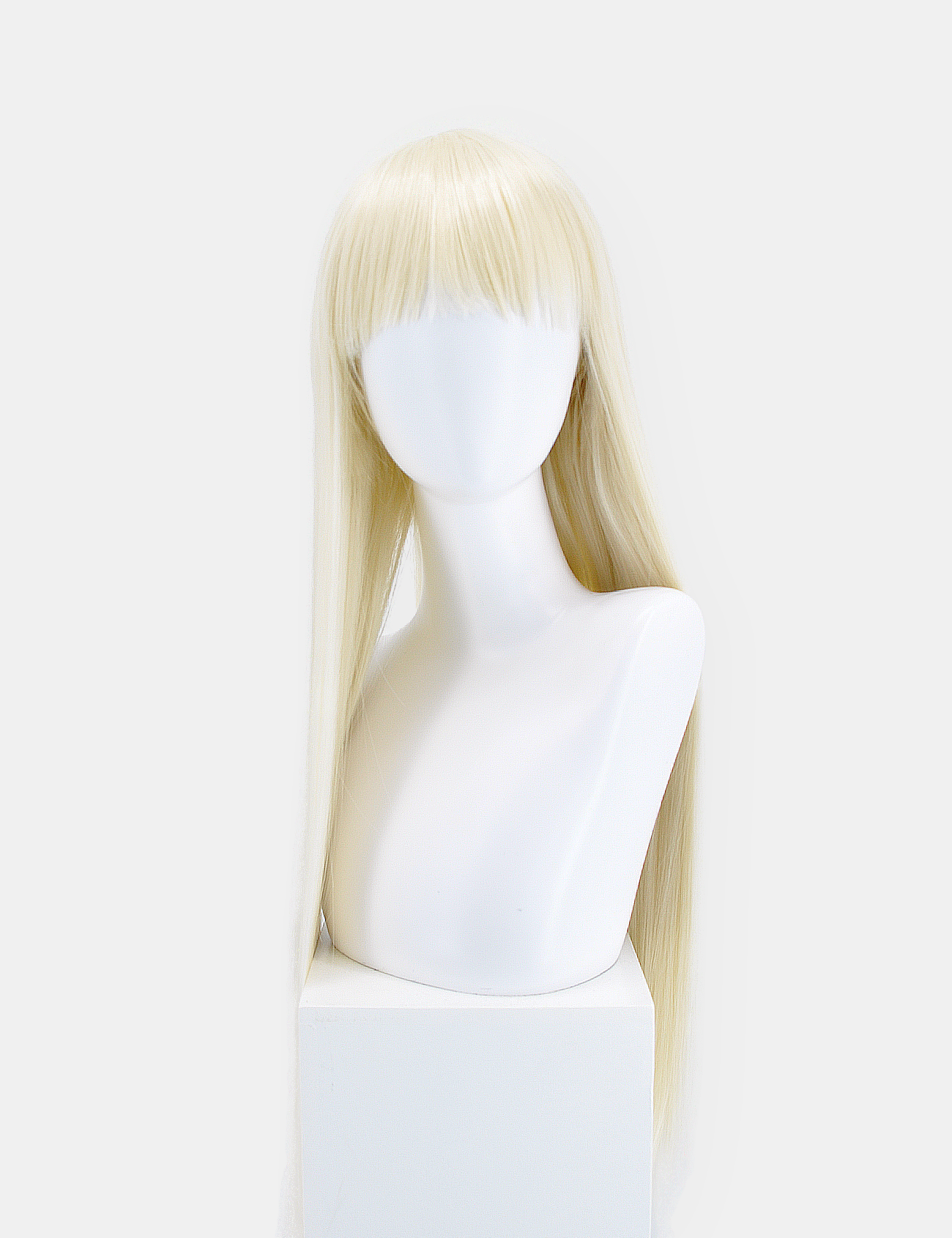 LONG BLOND WIG WITH BLUNT FRINGE