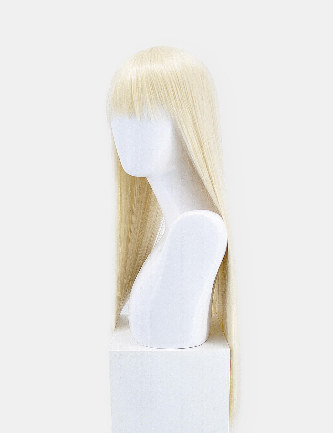 LONG BLOND WIG WITH BLUNT FRINGE