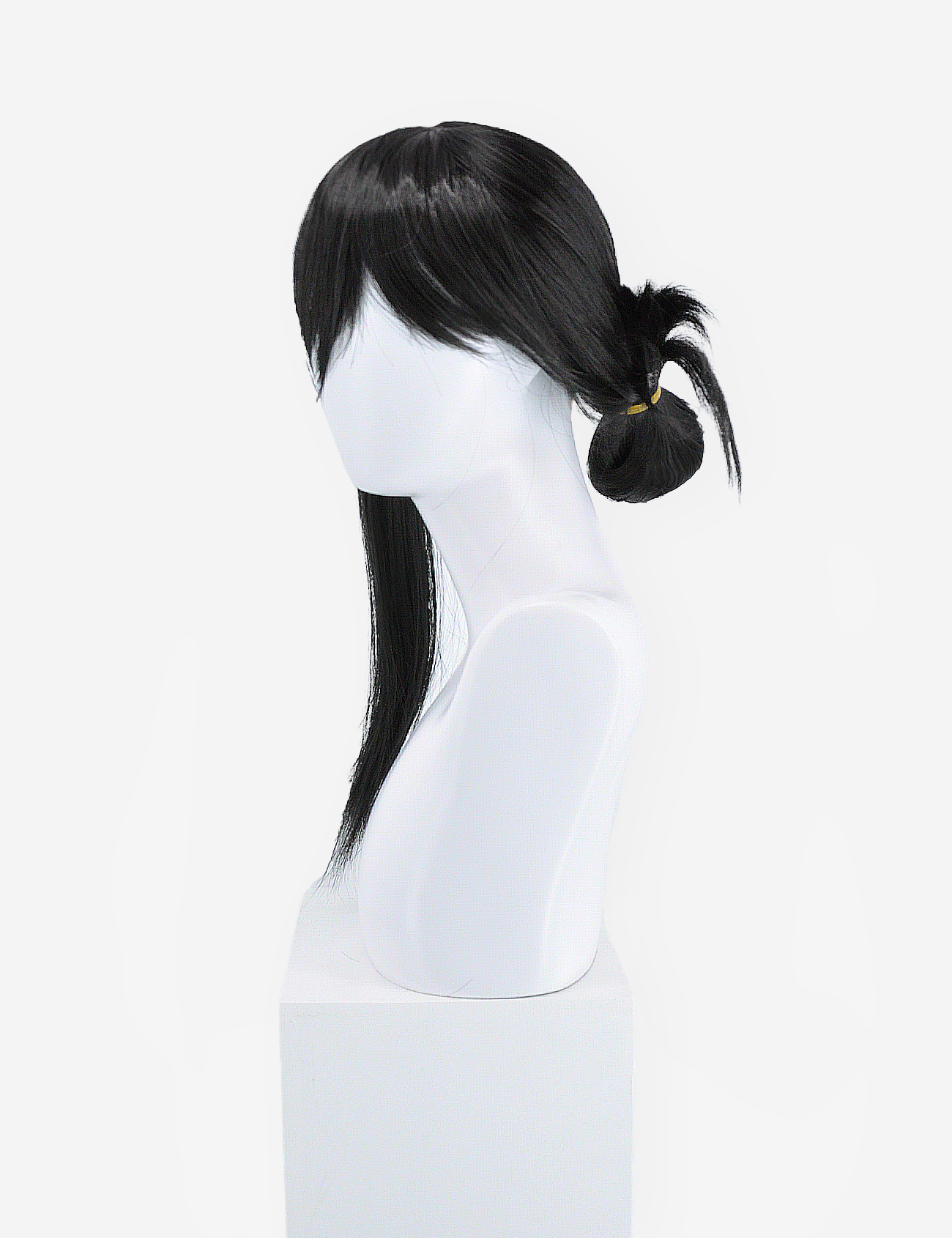 BLACK WIG WITH BUN