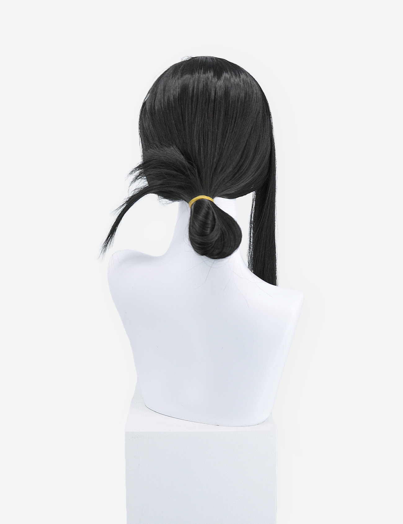 BLACK WIG WITH BUN