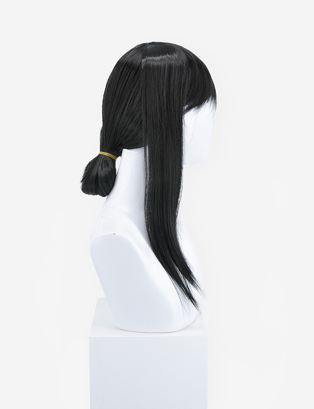 BLACK WIG WITH BUN