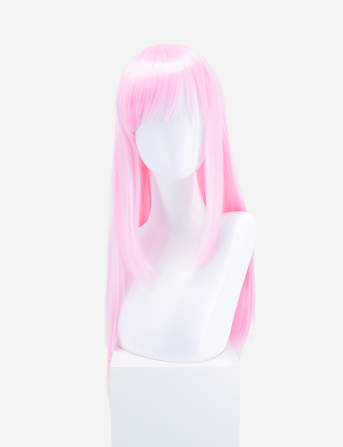 PINK WIG WITH BLUNT FRINGE