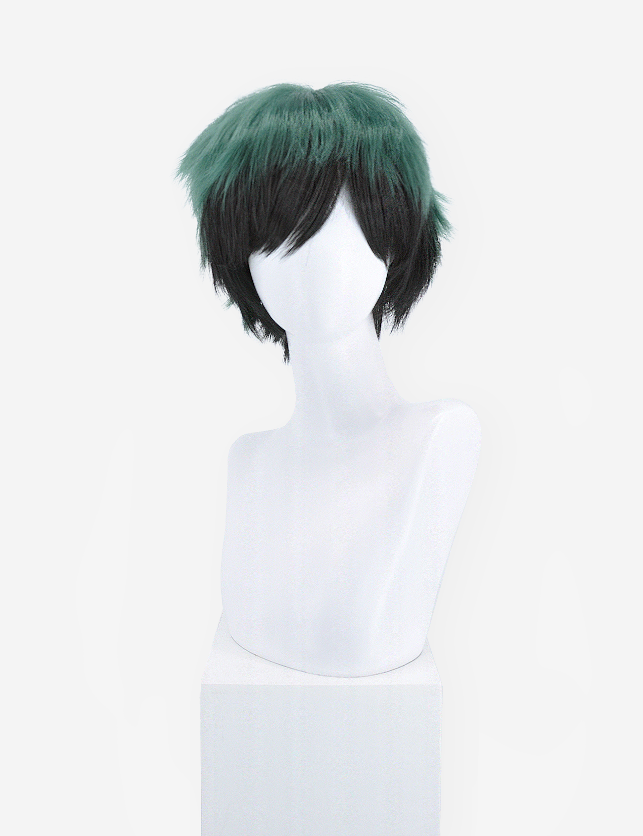 SHORT GREEN/BLACK WIG