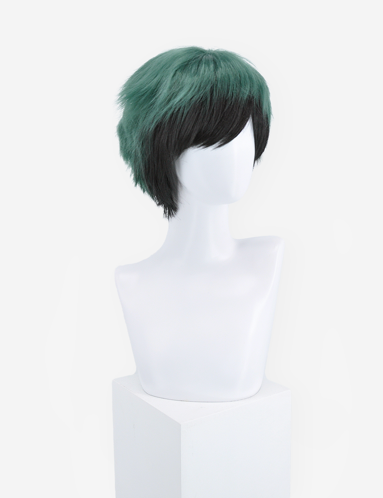 SHORT GREEN/BLACK WIG