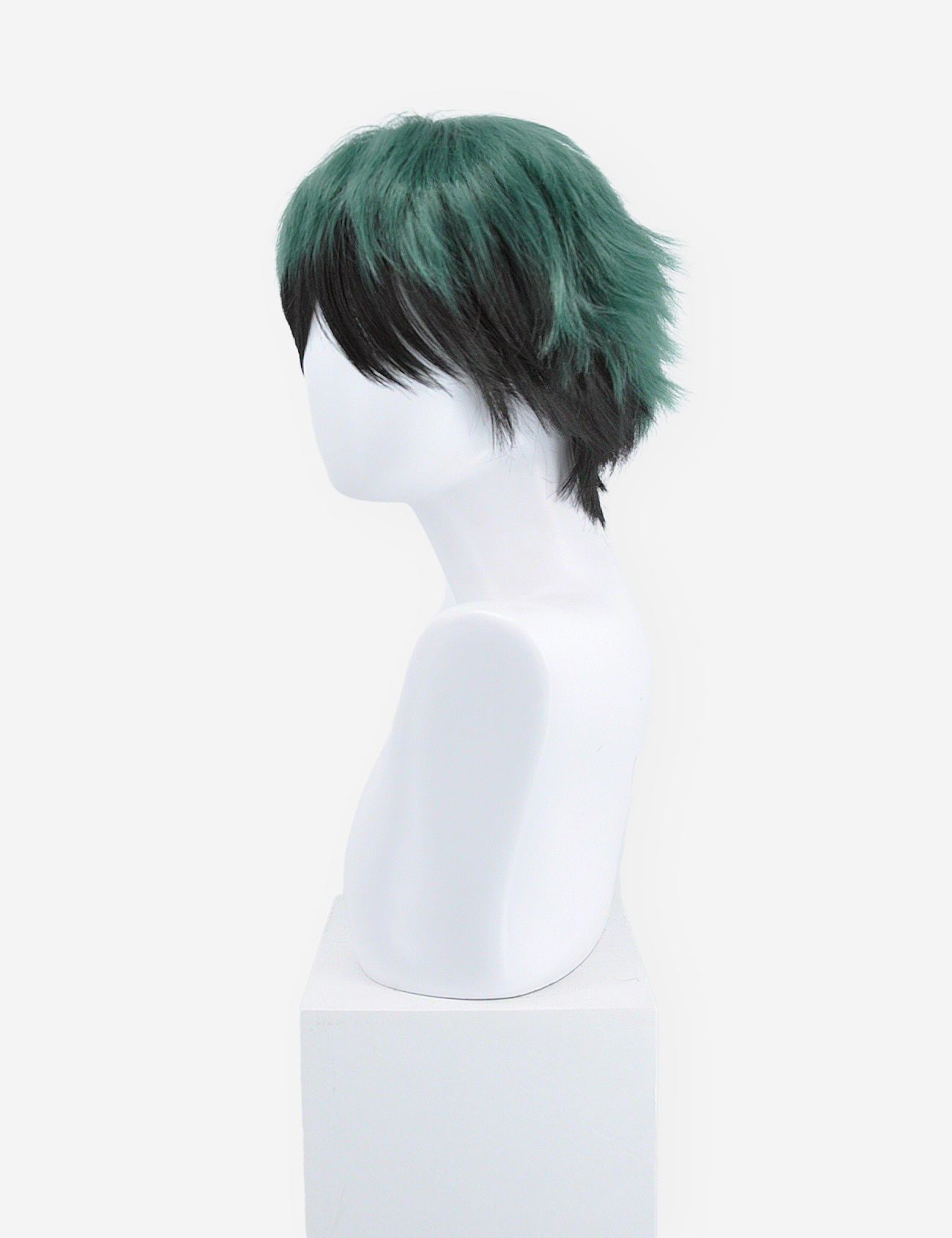 SHORT GREEN/BLACK WIG