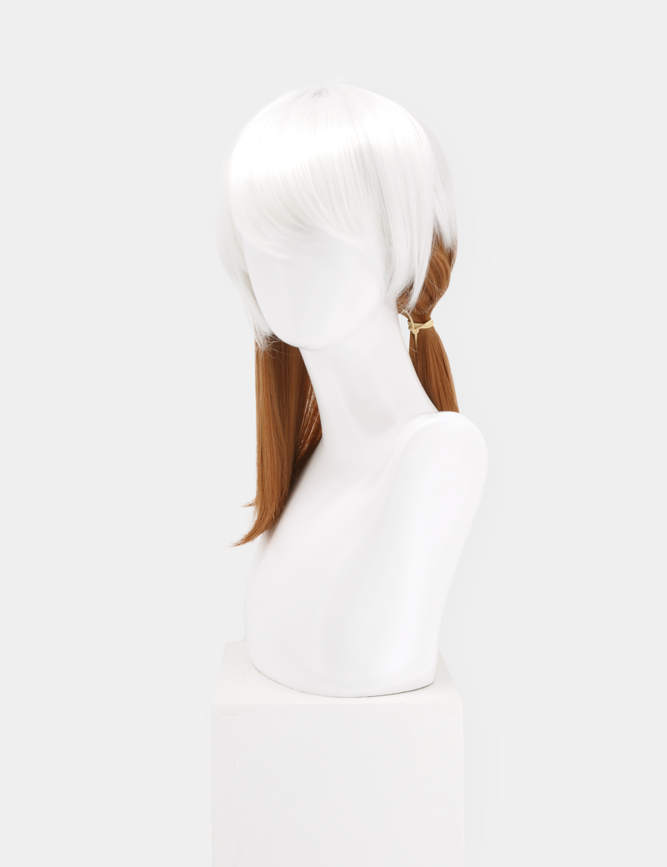 WHITE/BROWN WIG WITH TAIL