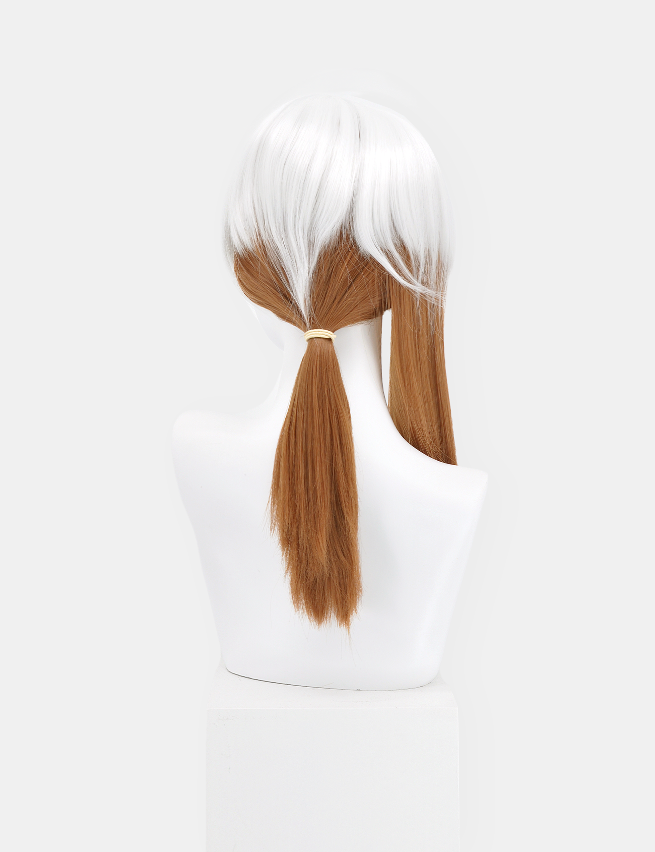 WHITE/BROWN WIG WITH TAIL