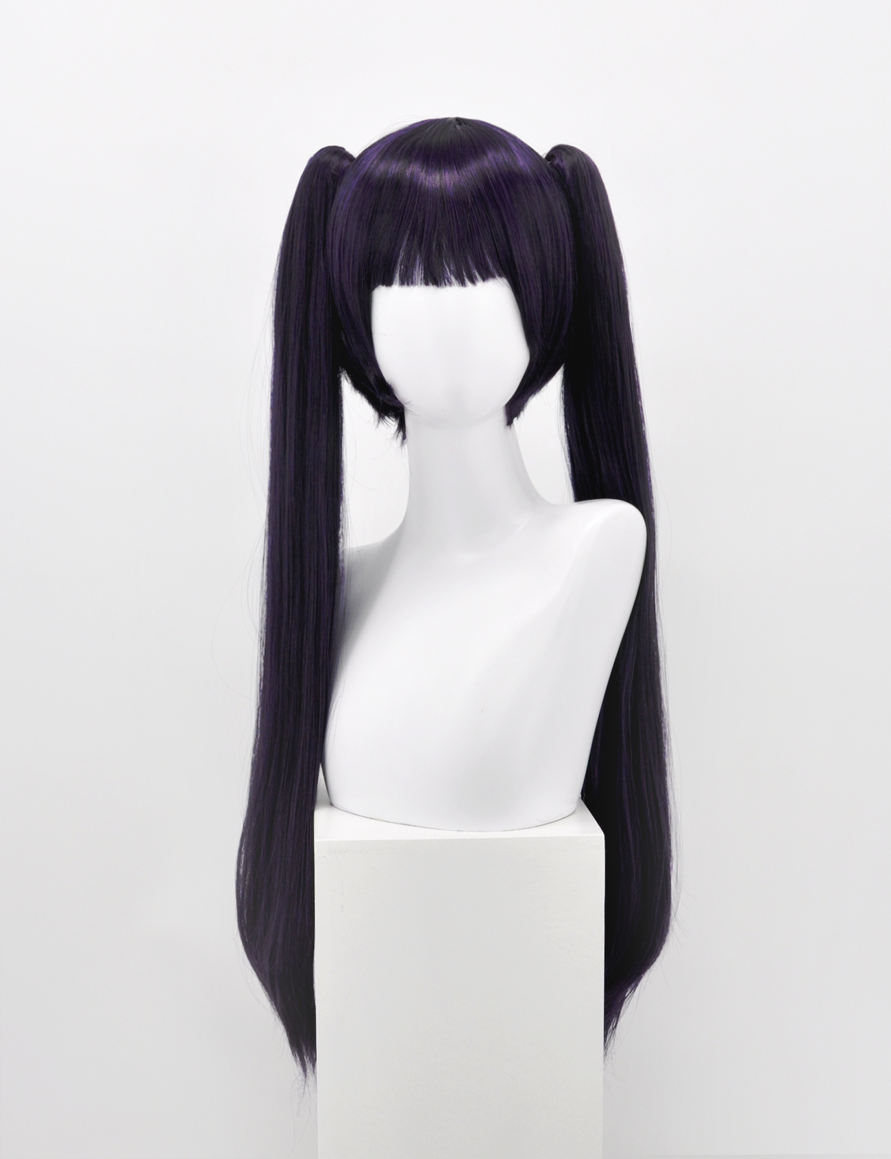 DARK PURPLE WIG WITH PONIES