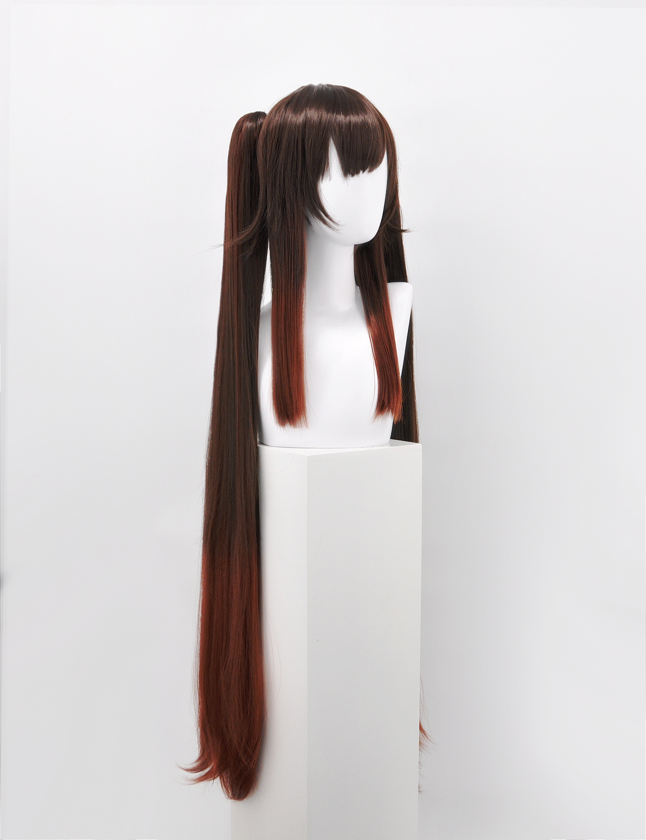 LONG BROWN/ORANGE WIG WITH CLIPS