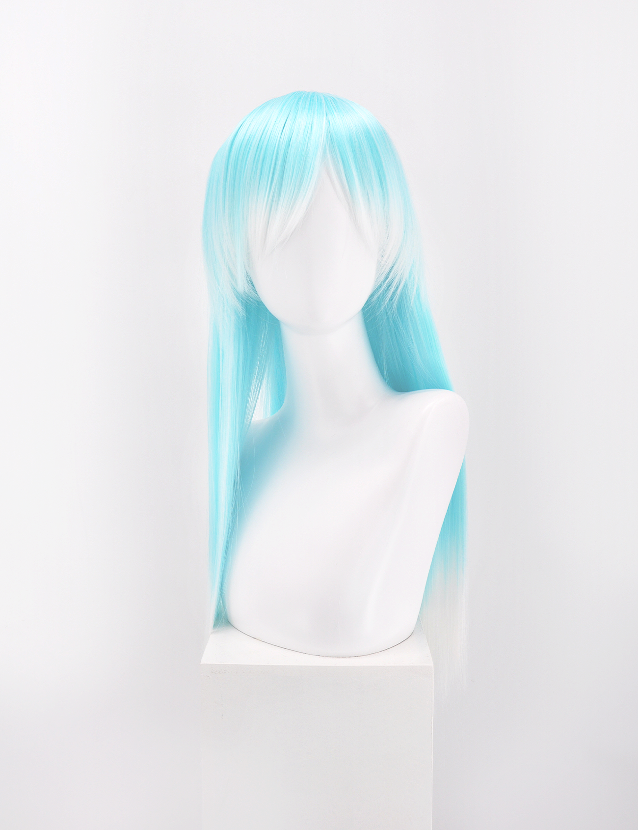 LONG WIG - AQUA/WHITE