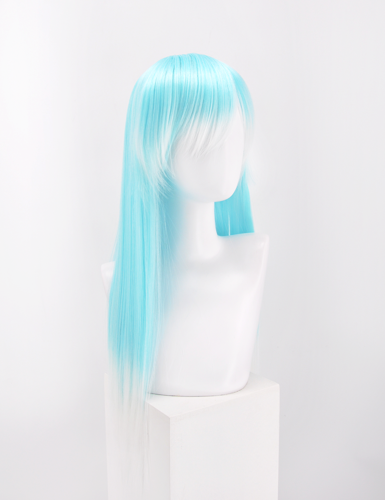 LONG WIG - AQUA/WHITE