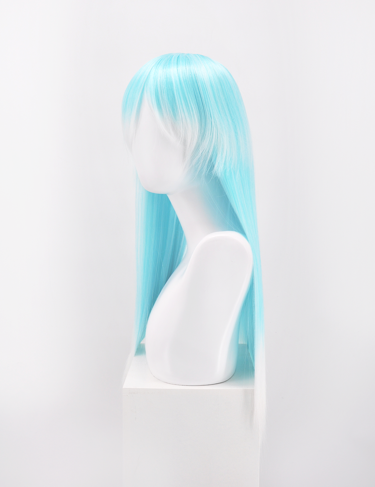 LONG WIG - AQUA/WHITE