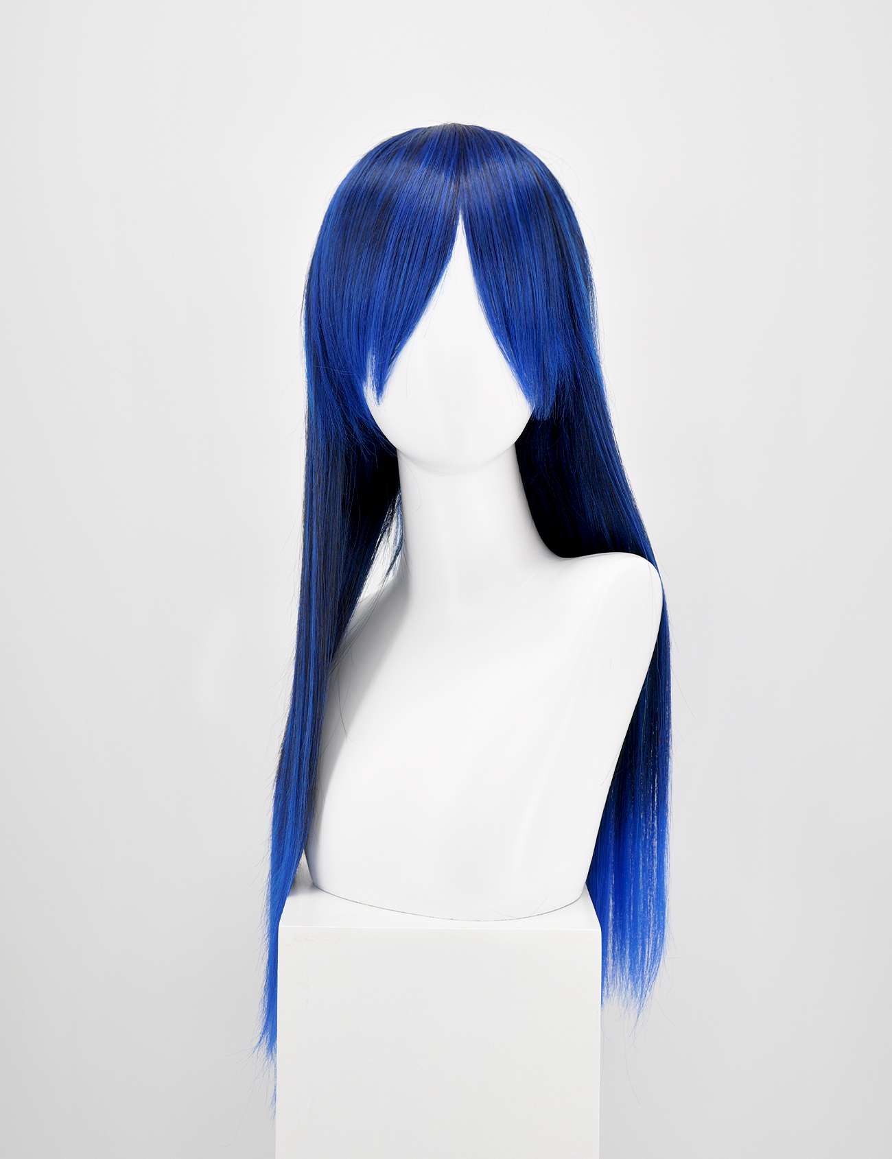 LONG WIG - BLACK/ROYAL BLUE