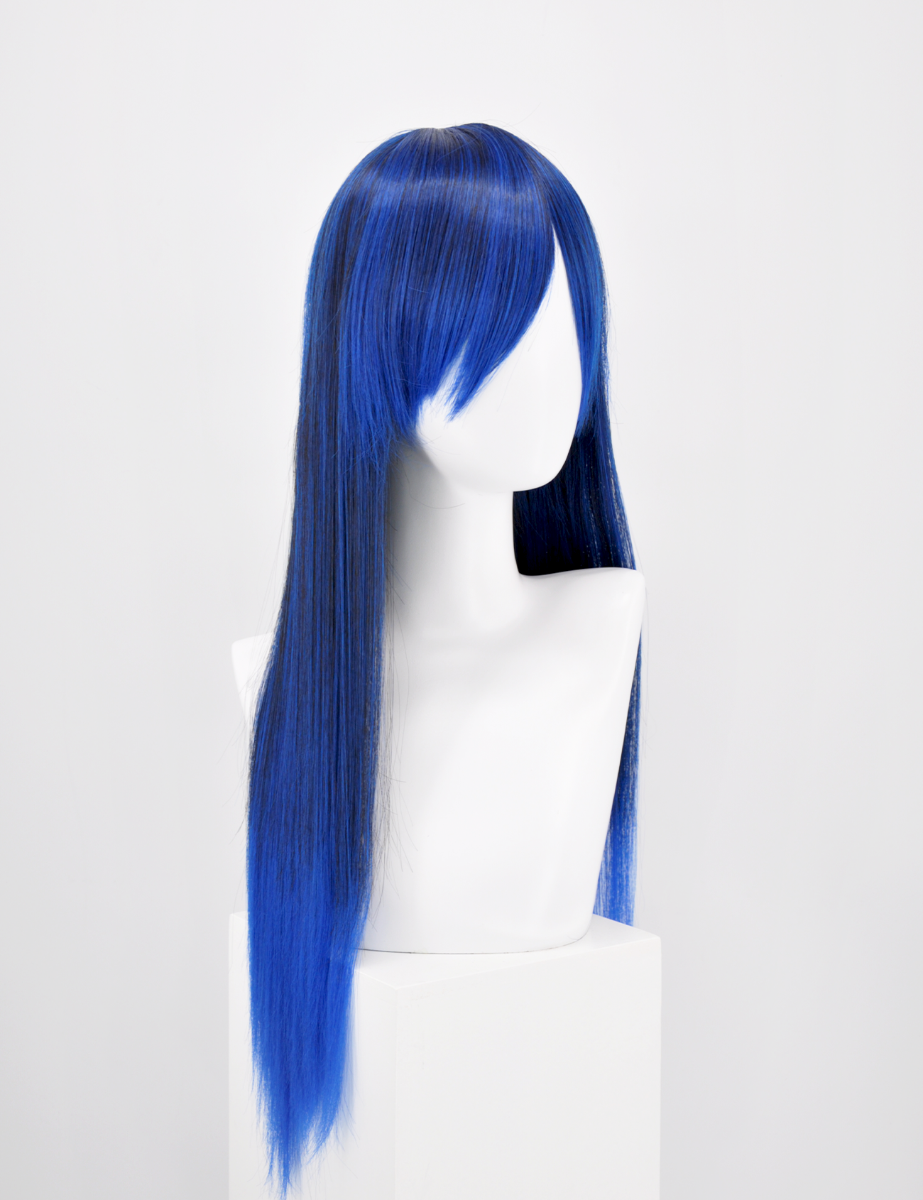 LONG WIG - BLACK/ROYAL BLUE