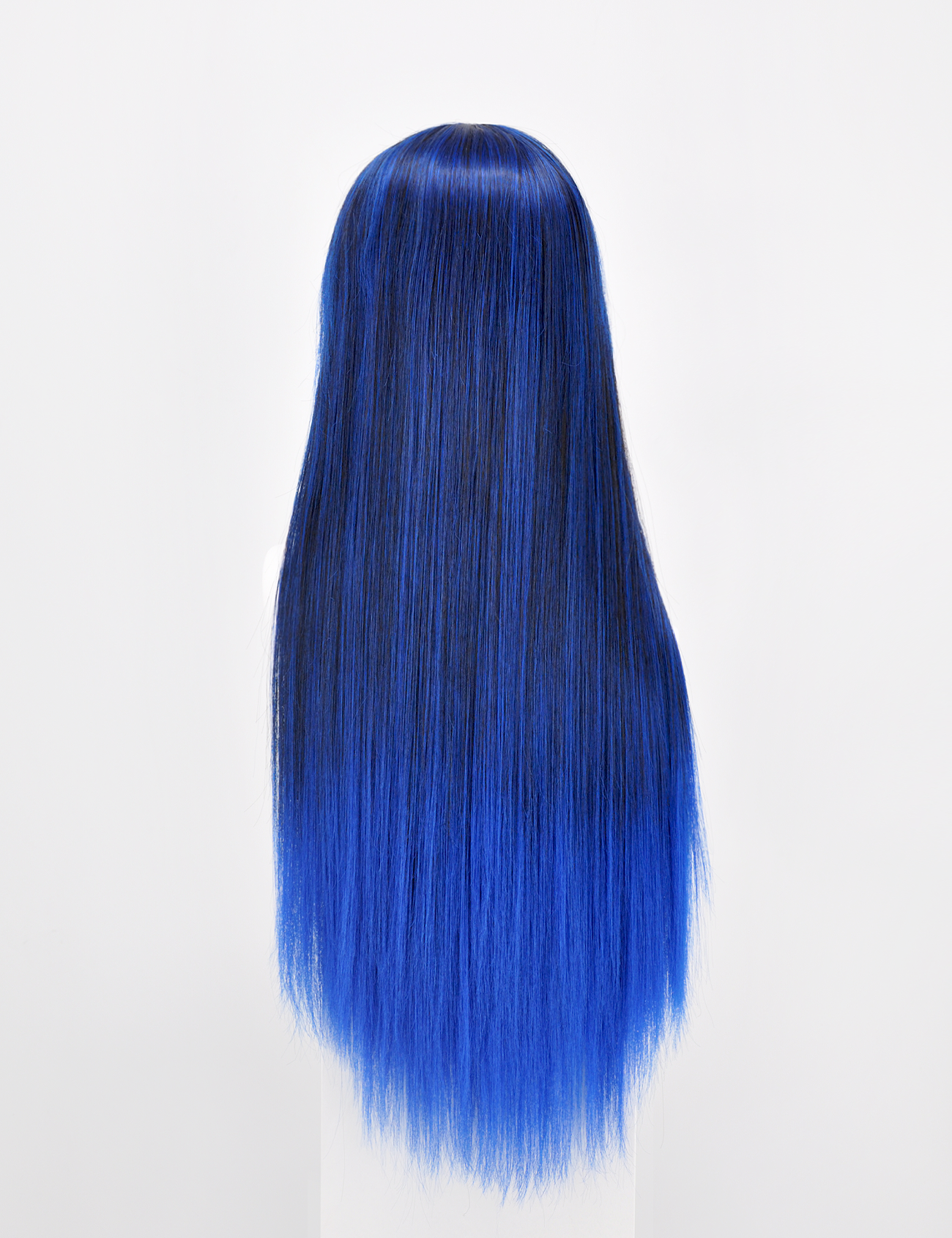 LONG WIG - BLACK/ROYAL BLUE