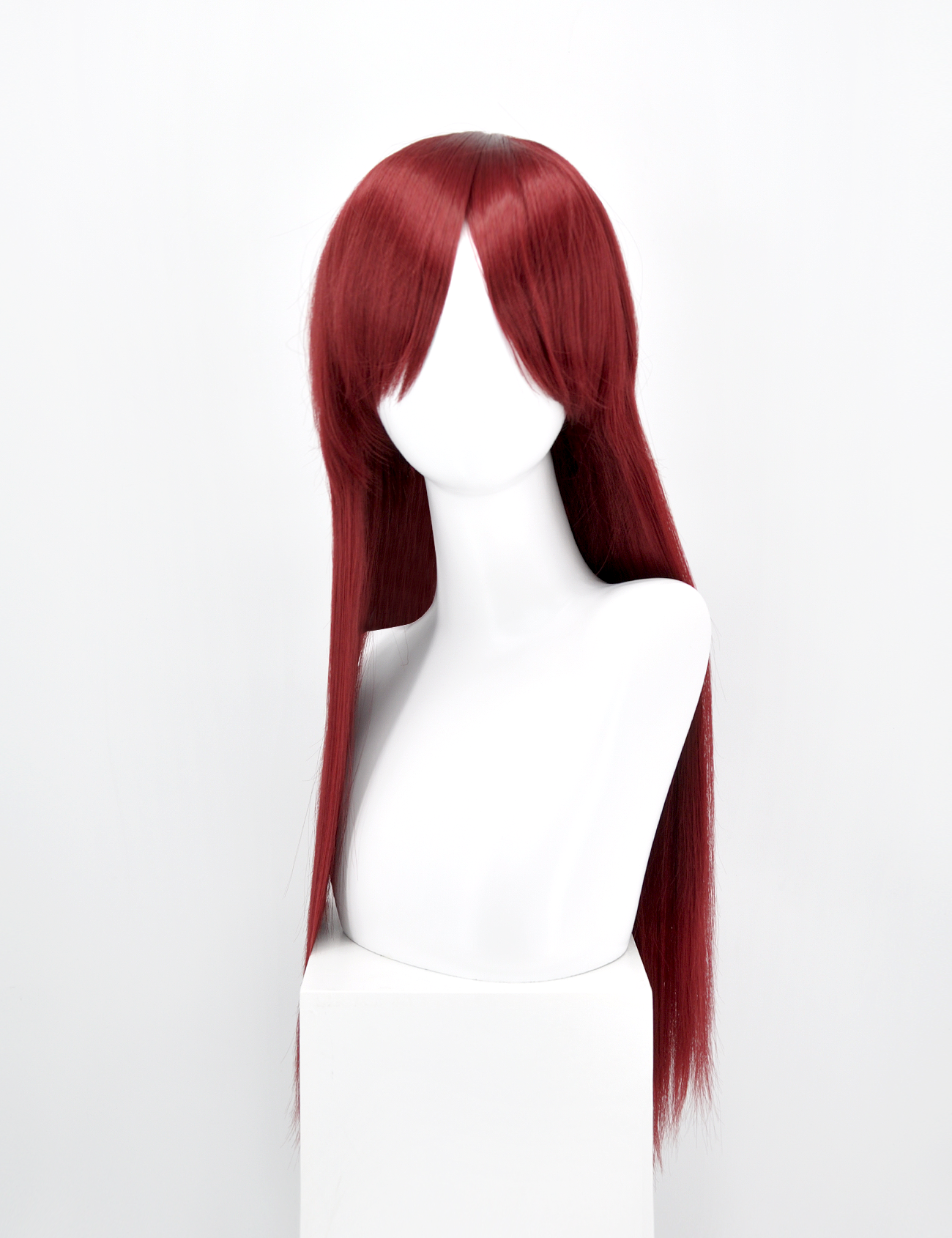 LONG WIG - BURGUNDY RED