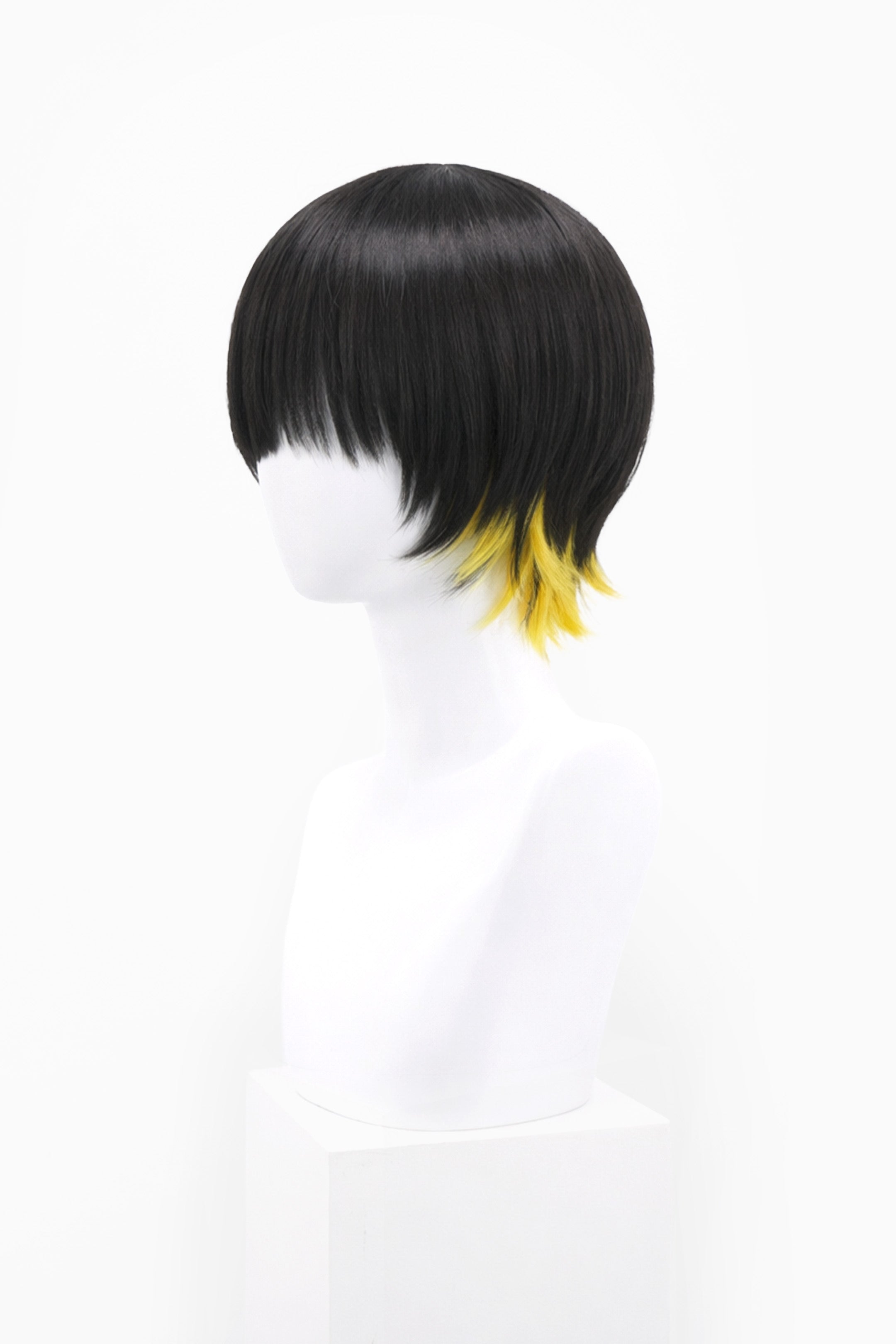 SHORT BLACK/YELLOW WIG