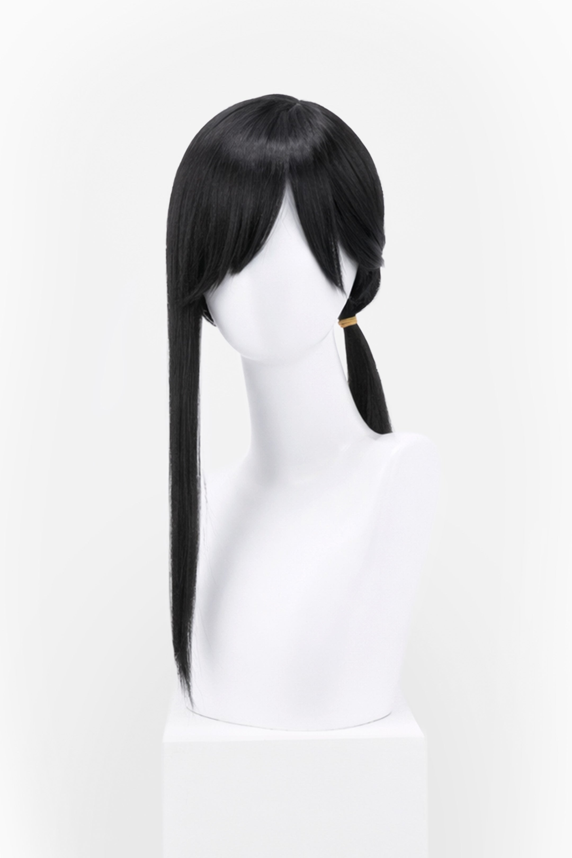 PERRUQUE NOIRE AVEC QUEUE DE CHEVAL