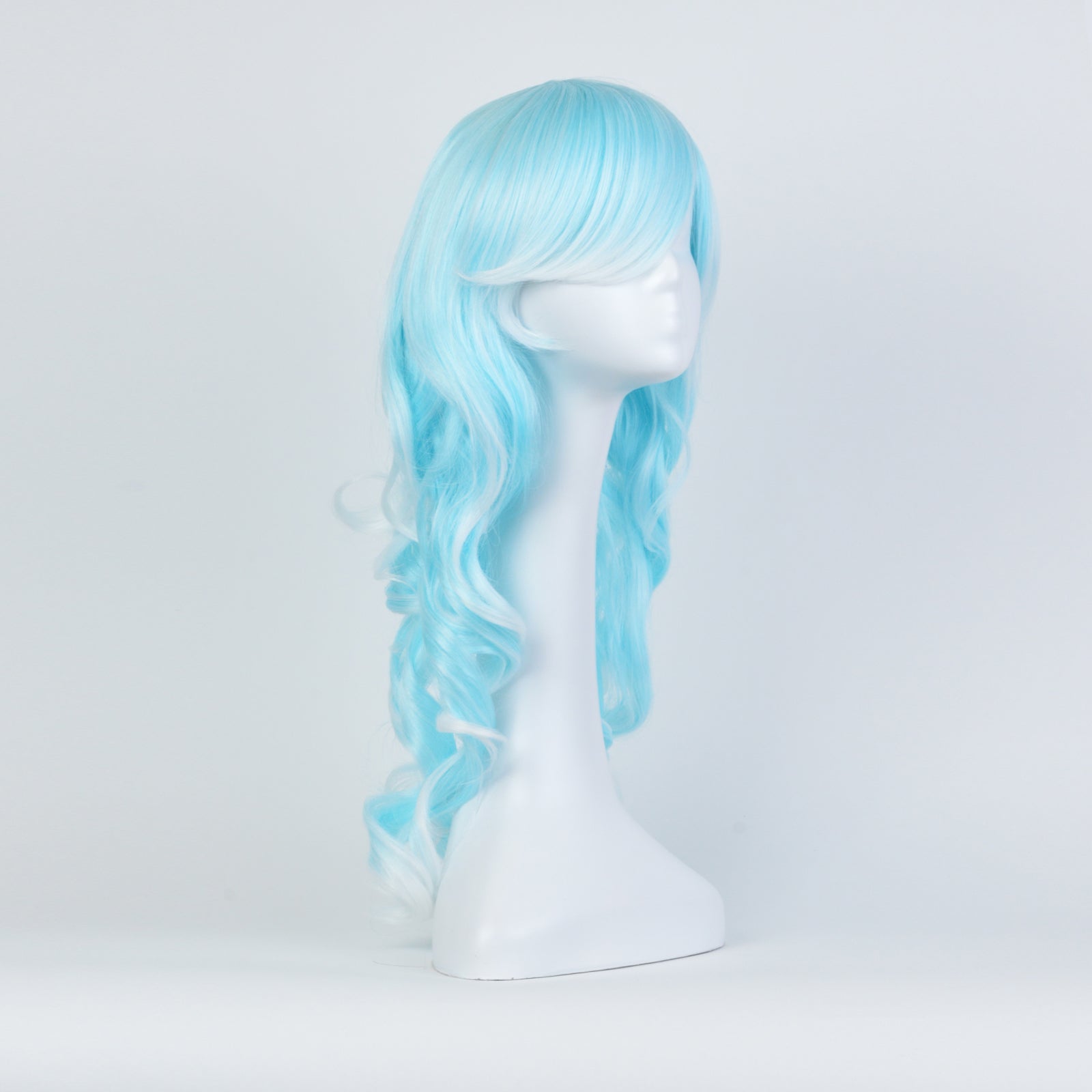 WAVY WIG - AQUA/WHITE