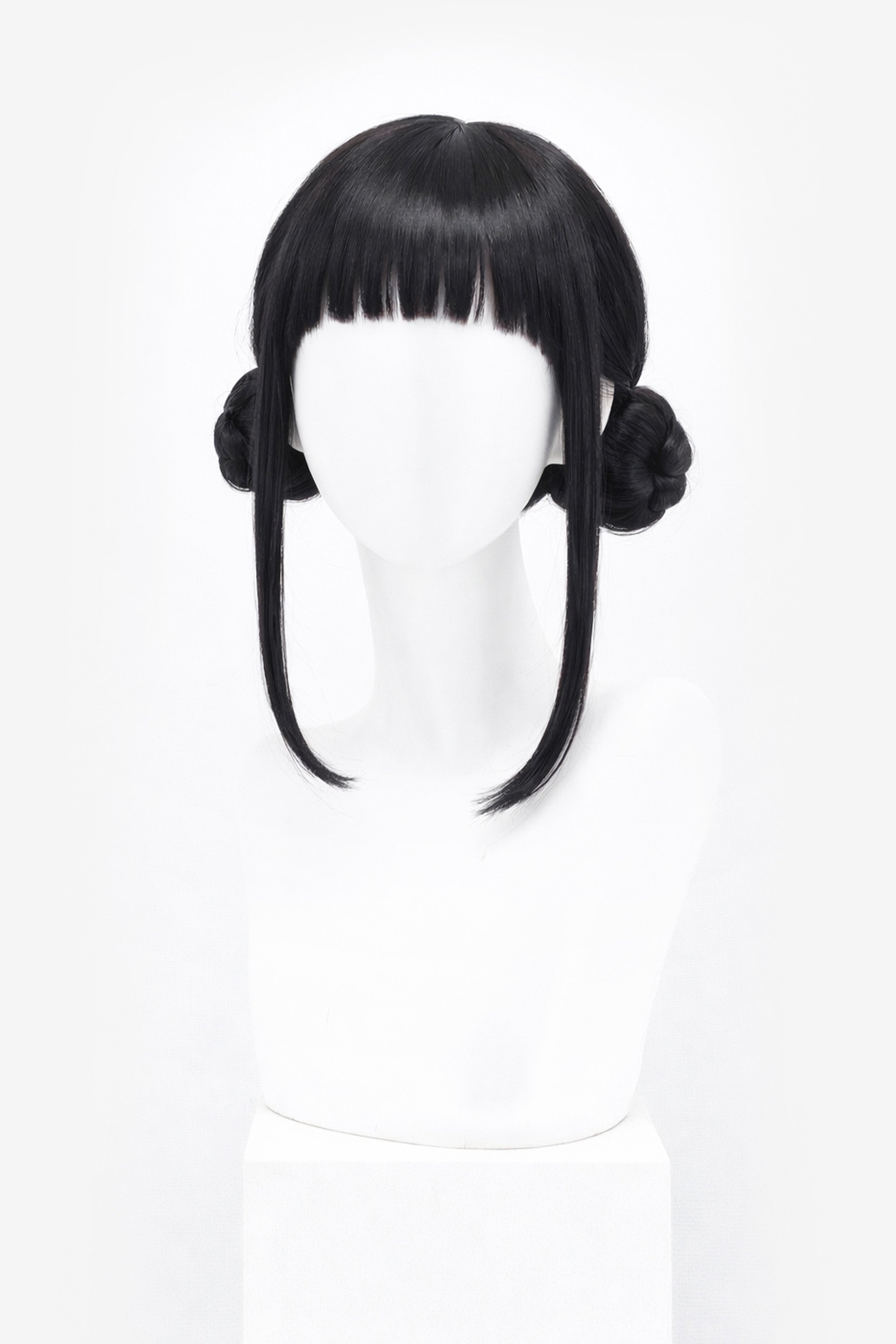 Black Wig with Buns