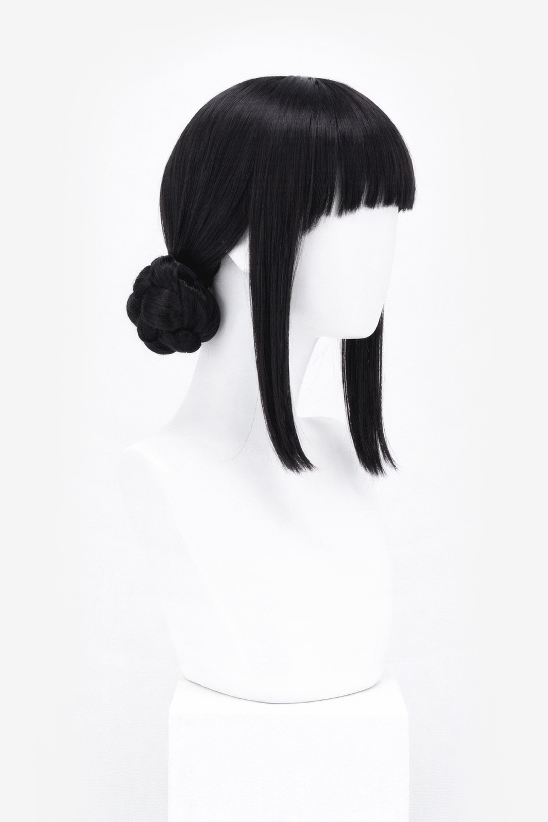 Black Wig with Buns