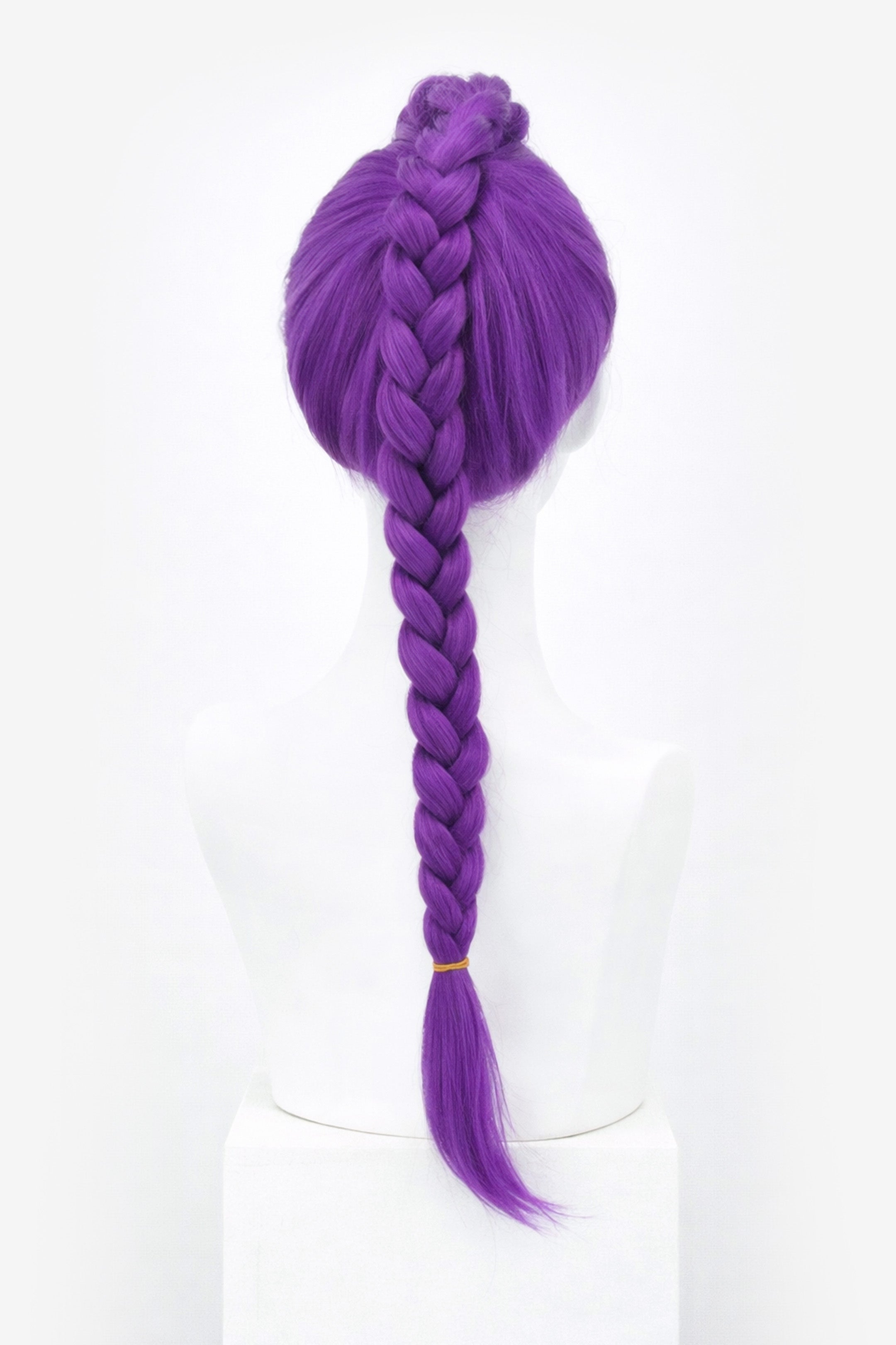 Purple Wig with Pony Braid Clip
